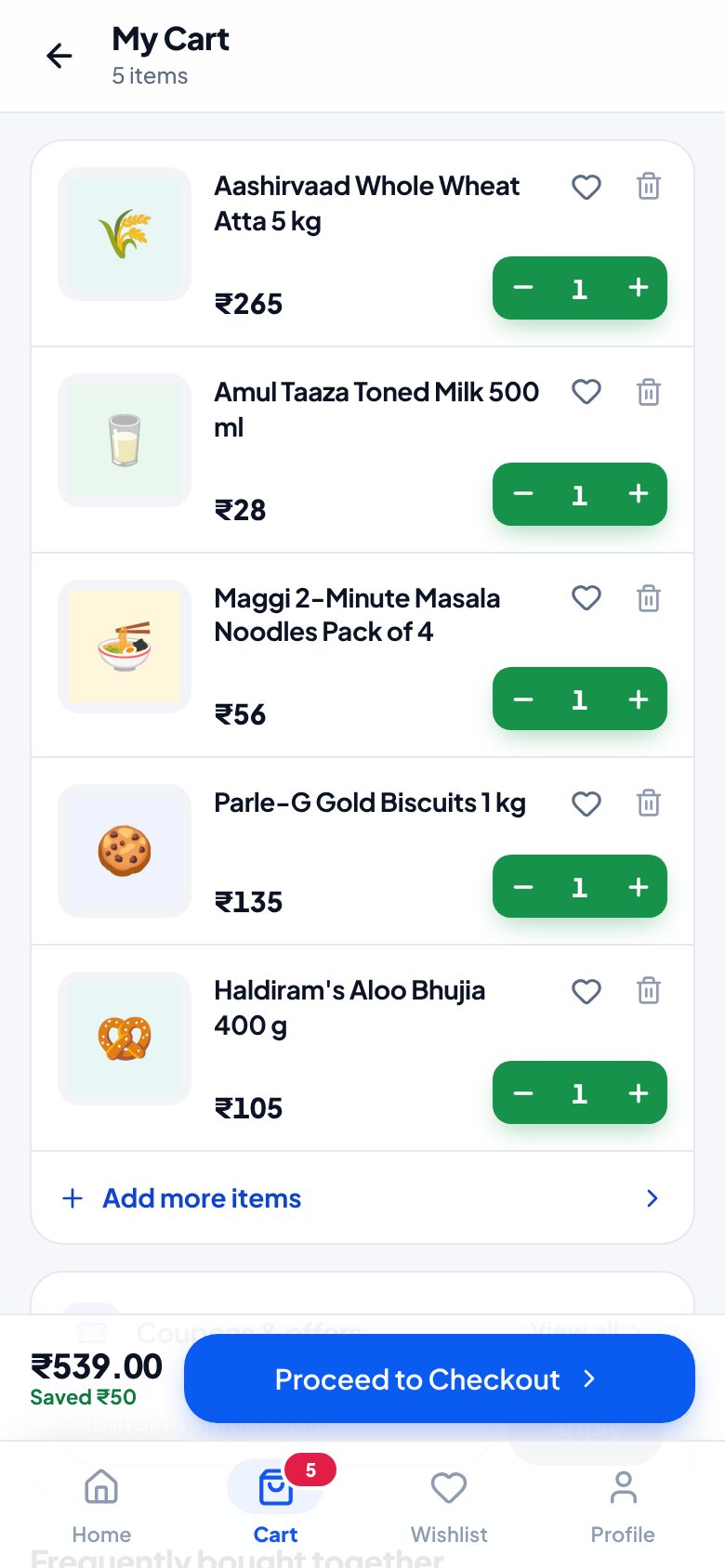 OrderEasy customer: Check the cart