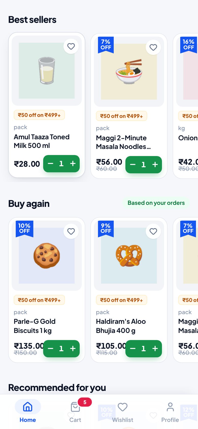 OrderEasy customer: Browse the shop’s own shelves