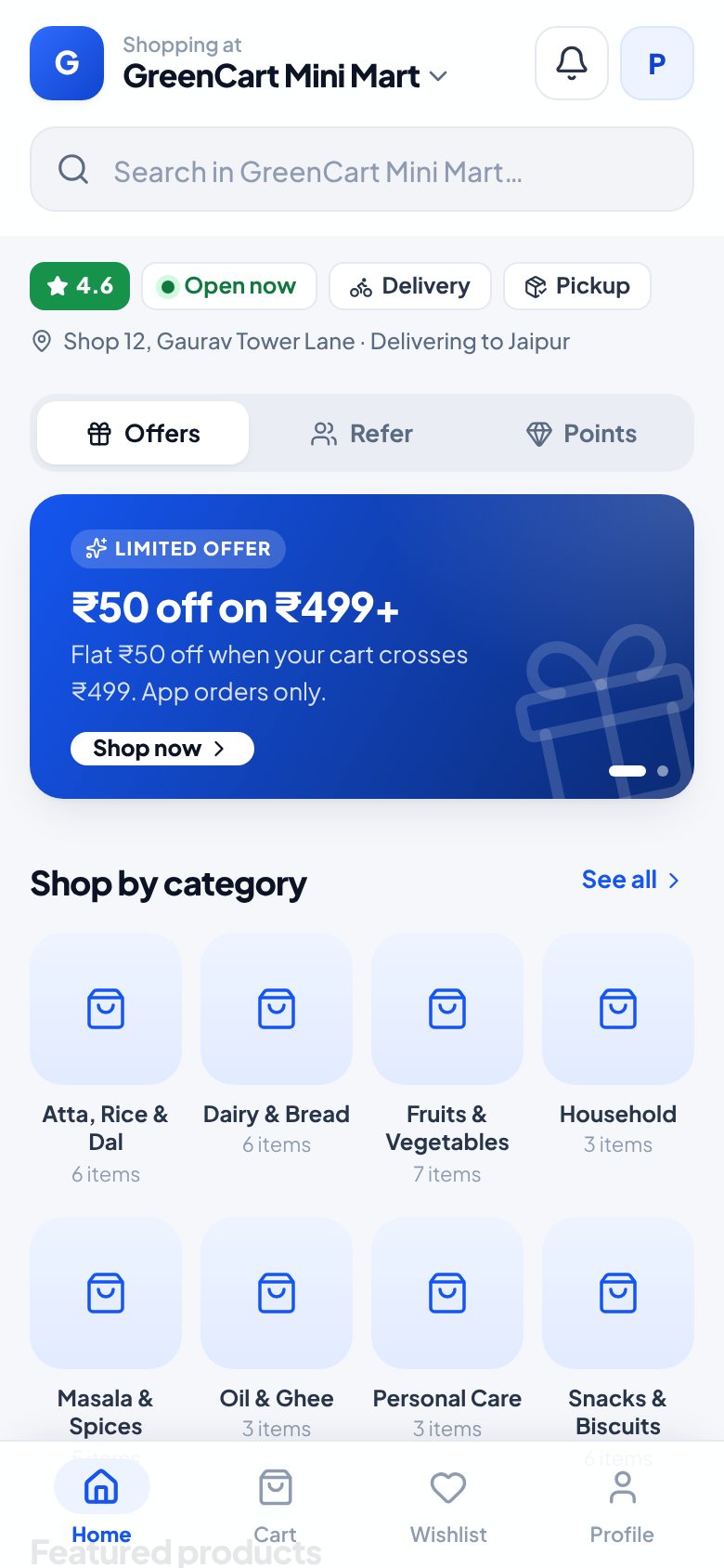 OrderEasy customer: Open the shop you already know